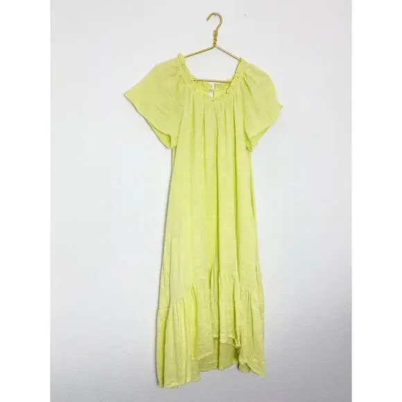 Anthropologie Maeve Selah High-Low Maxi Dress Size Medium Yellow Oversized Boho - Picture 3 of 13